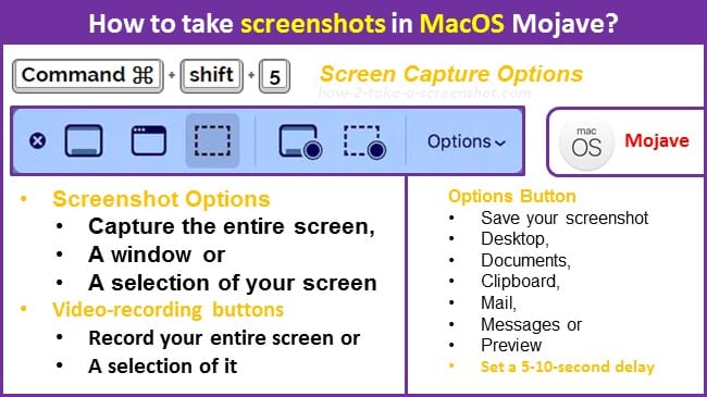 How to take screenshots in MacOS Mojave?