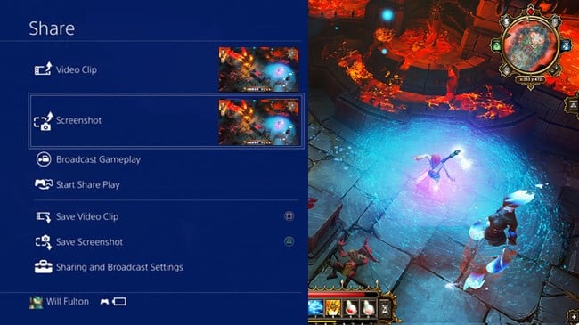 screenshot share menu on ps4 pro game controller