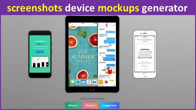 screenshots device mockups generator